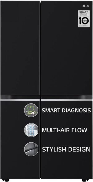 LG 655 L Frost Free Side by Side Refrigerator with Smart Inverter Compressor, Smart Diagnosis, Express Freezing & Multi Digital Sensors (Western Black, GL-B257HWBY)