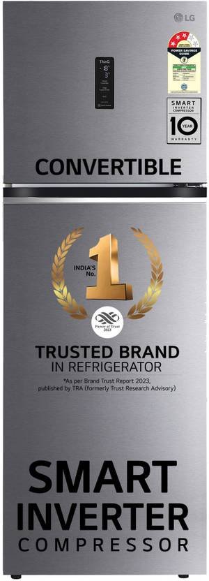 LG 343 L Frost Free Double Door 3 Star Convertible Refrigerator with Wi-Fi, DoorCooling+, Smart Inverter Compressor and External LED Display (Dazzle Steel, GL-T382TDSX)