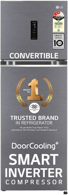 LG 246 L Frost Free Double Door 3 Star Convertible Refrigerator (Dazzle Steel, GL-T262TDSX)