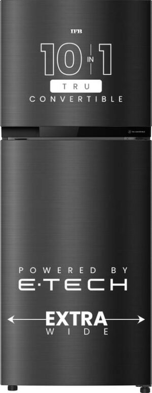 IFB 243 L Frost Free Double Door 2 Star Convertible Refrigerator with Powered by E-Tech, 10 in 1 Multi Modes, 360 Degree Cooling, Active Deodorizer, Extra Ordinary Space (Metal Black, IFBFF-2902NKSET)