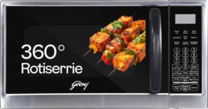Godrej 30 L Rotisserie, Stainless Steel Cavity, Dual Grill Technology and 375 Instacook Menus Convection Microwave Oven (GME 530 CR1 SZ, Black)
