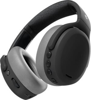 Skullcandy Crusher ANC 2 4-Mic Adjustable Sensory Bass, Dual Pairing, 50Hr Playtime Bluetooth (Costco Black Grey, On the Ear)