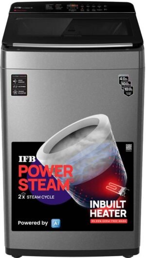 IFB 7.5 kg 5 Star with DeepClean Technology, PowerSteam, AI Powered,Aqua Energie Fully Automatic Top Load Washing Machine with In-built Heater Silver, Black (TL751MS2S)