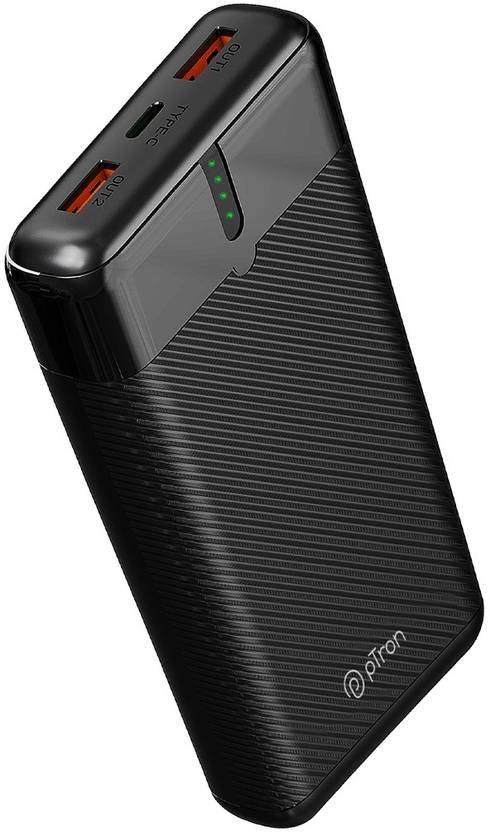 PTron 20000 mAh 22.5 W Compact Pocket Size Power Bank (Black, Lithium Polymer, Power Delivery 3.0, Quick Charge 3.0 for Earbuds, Mobile, Speaker, Smartwatch, Tablet, Trimmer)