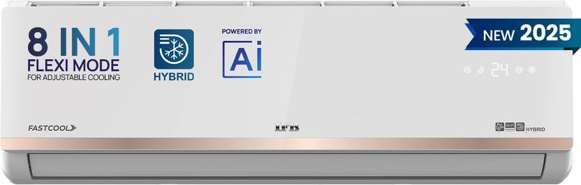 IFB 2025 Model 1.5 Ton 3 Star Split Inverter with Hybrid Technology, Works upto 55 DegreeC, 4-Way Swing, Higher Cooling Capacity, Self-Clean & AI AC (CI183GN22RGN1, Ivory White)