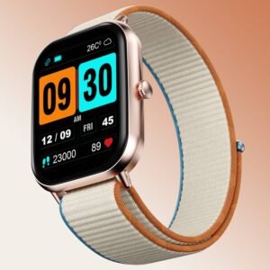 Fire-Boltt Hunter Nyluxe 51.1mm (2.01) HD Display Buetooth Calling with Single Chipset Smartwatch (Beige Strap, Free Size)