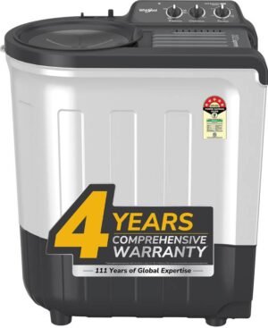 Whirlpool 6.5 kg 5 Star with Ace Wash Station, 1400 RPM Speed and Rust Proof Body Semi Automatic Top Load Washing Machine Grey (MAGIC CLEAN 6.5 GREY (5YR))