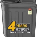 Whirlpool 8 kg 5 Star with Auto Restart, End of Cycle Buzzer, Lint Filter and Collar Scrubber Semi Automatic Top Load Washing Machine Black, Grey (MAGIC CLEAN 8.0 GREY DAZZLE (10YR) NH)