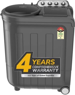 Whirlpool 9 kg 5 Star with Auto Restart, End of Cycle Buzzer, Lint Filter and Collar Scrubber Semi Automatic Top Load Washing Machine Grey (MAGIC CLEAN 9 GREY DAZZLE (10YR)-N)