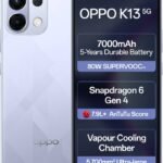 OPPO K13 5G with 7000mAh and 80W SUPERVOOC Charger In-The-Box (Icy Purple, 128 GB) (8 GB RAM)