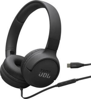 JBL Tune 520C, Hi-Res Audio with Pure Bass sound , Compatible with USB-C Devices Wired (Black, On the Ear)