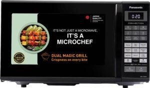 Panasonic 27 L Black Mirror, Heat , stainless steel cavity, Magic Grill Convection Microwave Oven (NN-CT645BFDG, Black)