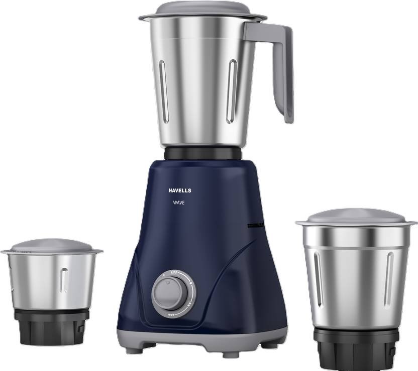 HAVELLS Wave 500 W Mixer Grinder (GHFMGFWB050 | 3 Jars | Blue)