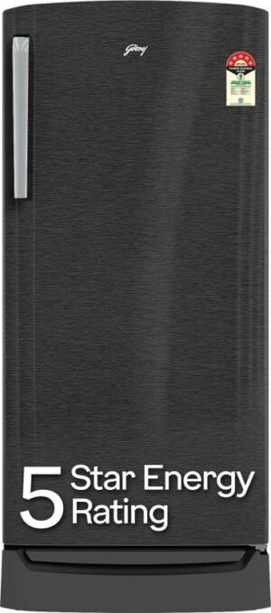 Godrej 194 L Direct Cool Single Door 5 Star Refrigerator with Base Drawer with Turbo Cooling Technology With Energy Efficient Inverter Compressor (Fossil Steel, RD M200E TDI FS ST)