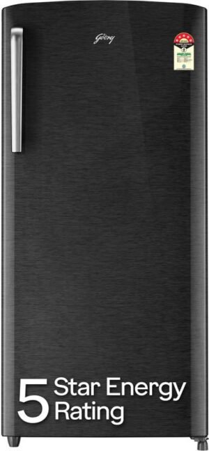 Godrej 194 L Direct Cool Single Door 5 Star Refrigerator with With Inverter & Turbo Cooling Technology Ensuring Faster Cooling (Fossil Steel, RD EMARVEL 215E THI FS ST)