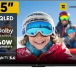 realme TechLife 140 cm (55 inch) QLED Ultra HD (4K) Smart Google TV 2025 Edition with 5.0 with Dolby Atmos, and 40 W downfiring speaker (55UHDGQRVSAQ)