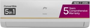 Godrej 2025 Model 1.4 Ton 3 Star Split Inverter 5-In-1-Convertible Cooling Heavy Duty Cooling At Extreme Temperature AC (AC 1.4T EI 17TINV3R32 RYQ, White)