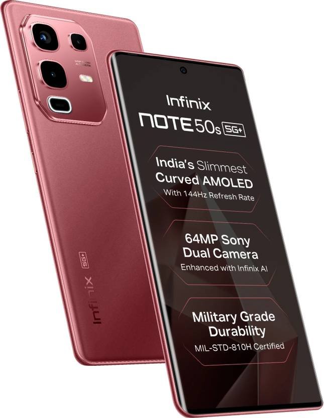 Infinix Note 50s 5G+ 45W Charger In the Box & AI (Burgundy Red, 256 GB) (8 GB RAM)
