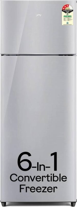 Godrej 223 L Frost Free Double Door 3 Star Convertible Refrigerator with Freezer 95%+ Food Surface Disinfection (Steel Rush, RT EONVALOR 260C RCIF ST RH)