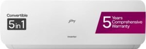 Godrej 2024 Model 1.5 Ton 3 Star Split Inverter Heavy Duty Cooling at Extreme Temperature AC (EI 18NINV3R32 WYE, White)