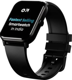 GOBOULT Drift BT Calling HD Display, 140+ Watchface, BT calling, IP68 Smartwatch (Black Strap, Free Size)