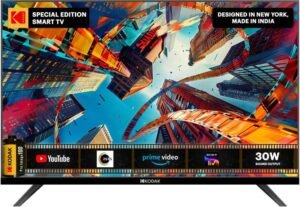 KODAK Special Edition 80 cm (32 inch) HD Ready LED Smart Linux TV with 30W Sound Output & Bezel-Less Design (32SE5001BL)
