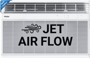 Haier 2025 Model 1.5 Ton 3 Star Window Air Flow, Anti Bacterial Filter, 54 High Ambient Performance, Dynamic Cooling, Top Flow AC (HWU18TF-EW3BE- FS, White)