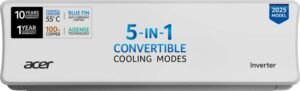 Acer 2025 Model 1.5 Ton 3 Star Split Inverter AC (AR15AS3IO1HLE25, White)