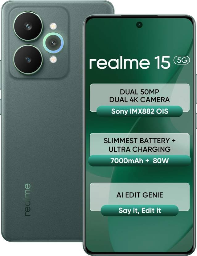 realme 15 5G (Velvet Green, 128 GB) (8 GB RAM)