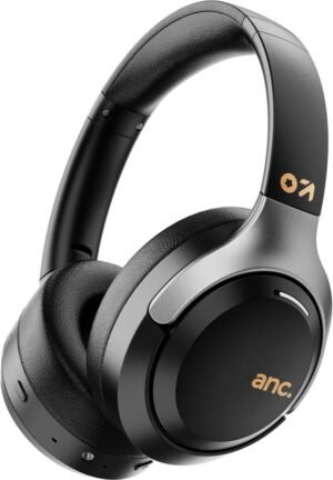 GOBOULT Anchor ANC Calling, 72H Battery, Dual Pairing, Foldable Built Bluetooth & Wired (Pure Black, On the Ear)