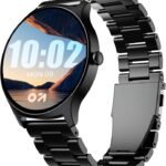 GOBOULT Rover Pro 1.43” AMOLED Display, BT Calling, 1000 Nits Brightness Smartwatch (Coal Black Strap, Free Size)