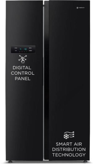MOTOROLA 584 L Frost Free Side by Side Refrigerator with Intelligent LED Touch Control Panel and Smart Adaptive Cooling (Black, 584MS025MRB)