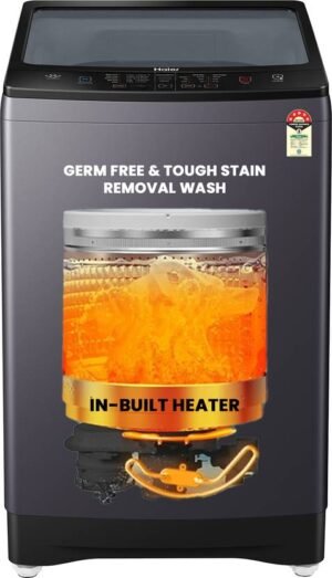 Haier 8 kg 5 Star washing Machine Fully Automatic Top Load with In-built Heater Grey (HWM80-H826S6)