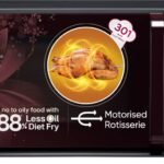 LG 32 L Auto Cook Menu, Stainless steel cavity, 360 degree Motorised Rotisserie for Bar-be-queing, Indian Cuisine, Tandoor Se, Steam Clean & Diet Fry) Convection Microwave Oven (MC3286BRUM, Black)