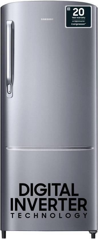 Samsung 183 L Direct Cool Single Door 3 Star Refrigerator with Digital Inverter (Elegant Inox, RR20C1723S8/HL)
