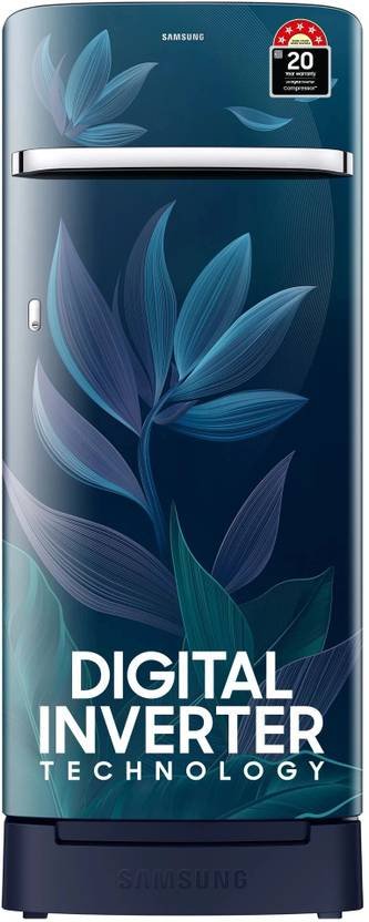 Samsung 215 L Direct Cool Single Door 5 Star Refrigerator with Digital Inverter (Paradise Bloom Blue, RR23D2H359U/HL)