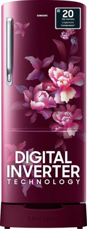 Samsung 183 L Direct Cool Single Door 4 Star Refrigerator (Himalayan Poppy Red, RR20C1824HN/HL)