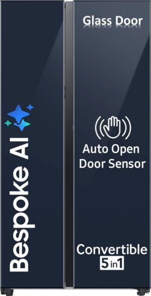 Samsung 653 L Frost Free Side by Side 3 Star Refrigerator (CLEAN NAVY, RS76CB81A341HL)