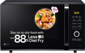 LG 32 L Diet Fry, Auto Cook Menu, Stainless Steel Cavity, Side Swing, Quartz Heater, Child Lock, Convection Microwave Oven (MC3286BLT, Black)