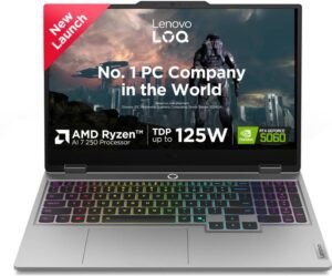 Lenovo LOQ 2025 AMD Ryzen 7 Octa Core 250 - (24 GB/1 TB SSD/Windows 11 Home/8 GB Graphics/NVIDIA GeForce RTX 5060) LoQ 15AHP10 Gaming Laptop (15.6 inch, Luna Grey, 2.4 Kg, With MS Office)