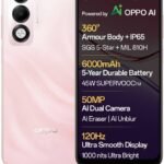 OPPO K13x 5G 6000mAh and 45W SUPERVOOC Charger & AI (Sunset Peach, 128 GB) (4 GB RAM)