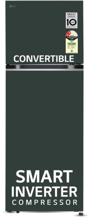 LG 272 L Frost Free Double Door 2 Star Convertible Refrigerator with Smart Inverter Compressor and Multi Air Flow (Emerald Green, GL-S312SEGY)