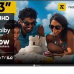 realme TechLife 109 cm (43 inch) Ultra HD (4K) LED Smart Google TV 2025 Edition with 5.0 with Dolby Audio, and 40 W downfiring speaker (43UHDGDRVSAB)