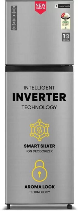 realme TechLife 253 L Frost Free Double Door 2 Star Refrigerator with Silver Ion Technology and Ice Twister (Silver, 253MF2RM24NC)