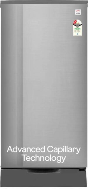 Godrej 180 L Direct Cool Single Door 2 Star Refrigerator with Farm Fresh Crisper Technology | Jumbo Vegetable Tray | Turbo Cooling Technology | Wired Shelves | Tall Base (Steel Grey, RD EDGE 190B WRF ST GR)