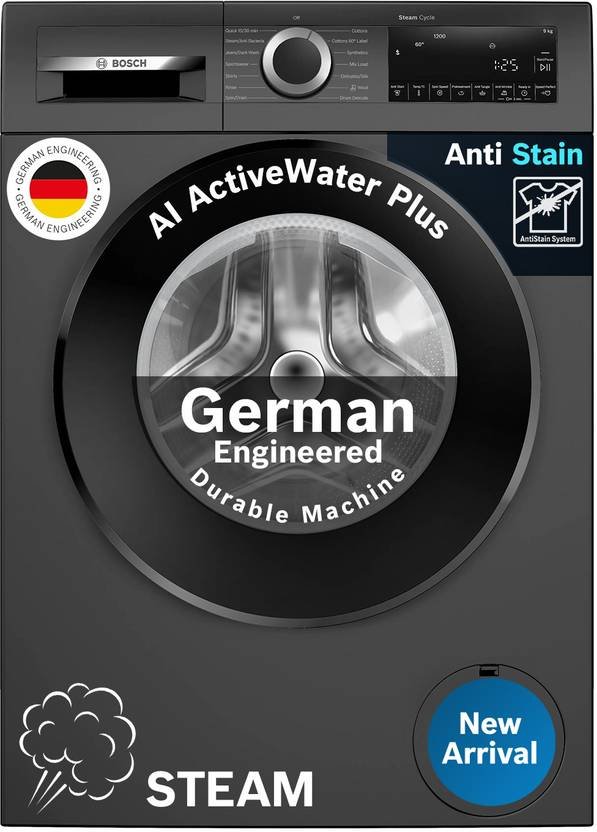 BOSCH 9 kg Fully Automatic Front Load Washing Machine with In-built Heater Grey (WGA1420TIN)