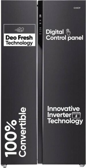 CANDY 602 L Frost Free Side by Side Convertible Refrigerator (GE Black, CSS6600KS)