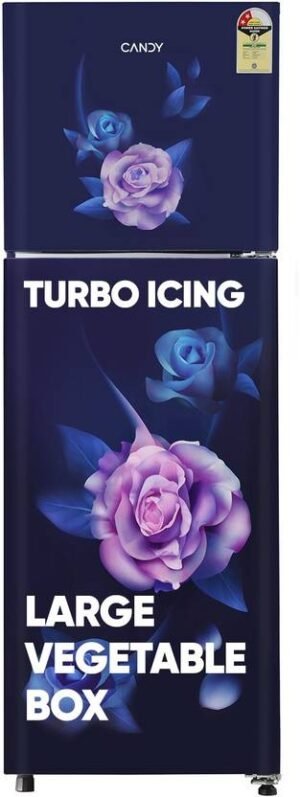 CANDY 240 L Frost Free Double Door 2 Star Refrigerator (Marine Blaze, CDD2652EMB)