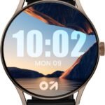 GOBOULT Rover Pro 1.43” AMOLED Display, BT Calling, 1000 Nits Brightness Smartwatch (Ash Black Strap, Free Size)