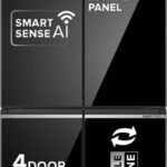Haier 630 L Frost Free Side by Side Convertible Refrigerator with Lumiere 4Door |Convertible|Wi-Fi|Inverter|Colourful Display Panel|Motion Sensor|My zone|Sun Lit Interior (Black Glass, HRB-700KGU1)